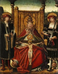 Gnadenstuhl mit zwei Märtyrern